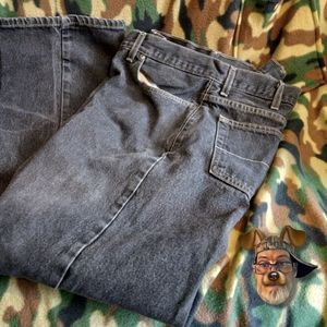 Faded Glory Mens Jeans 5 Pocket Black Relaxed Fit   Size 36×32